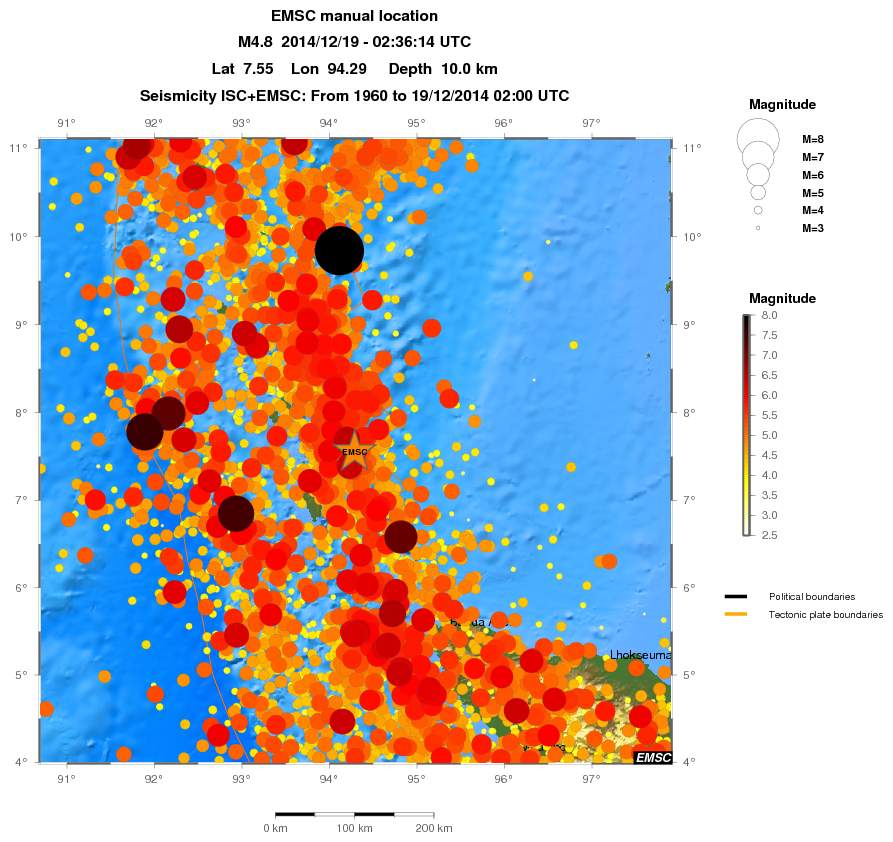 regional magnitude historical seismicity
