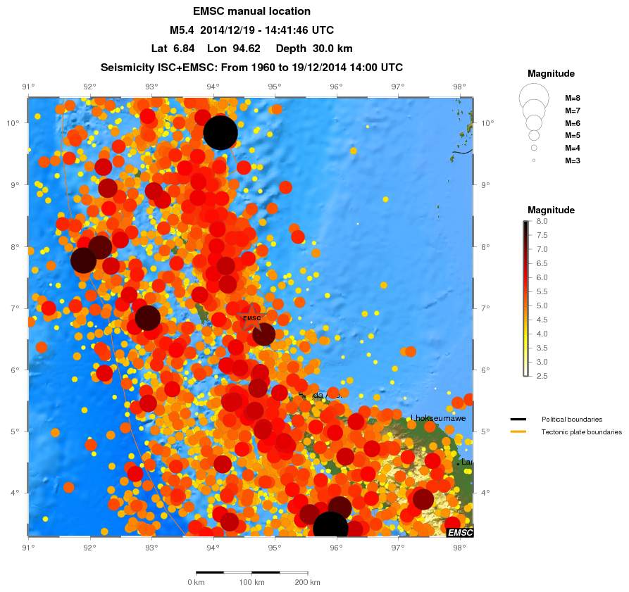 regional magnitude historical seismicity