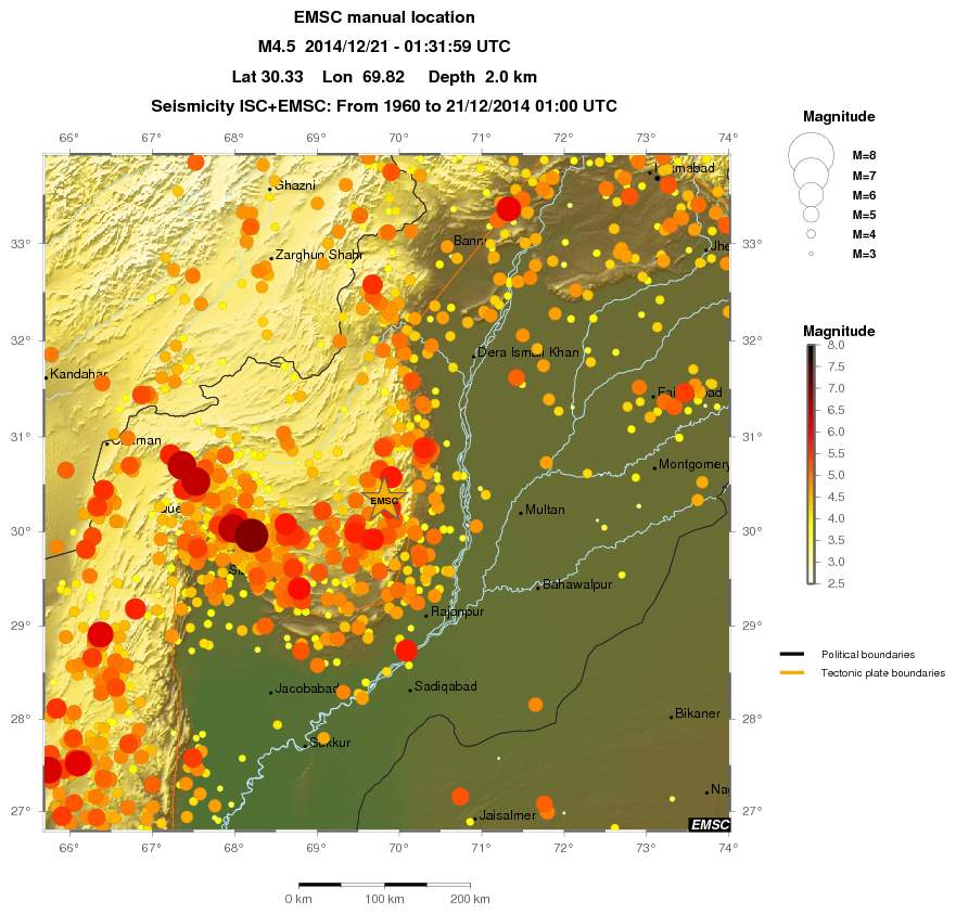 regional magnitude historical seismicity