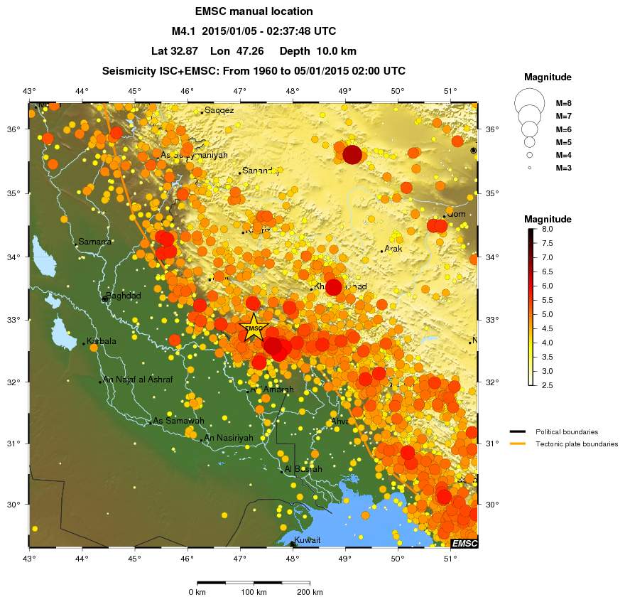 regional magnitude historical seismicity