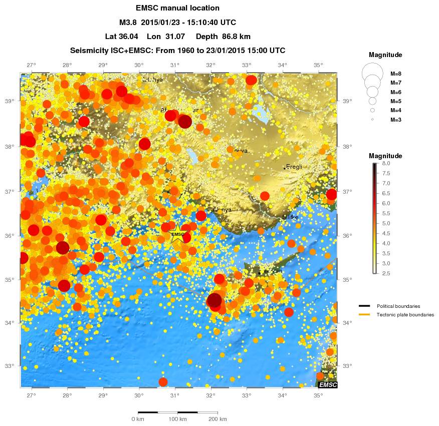 regional magnitude historical seismicity