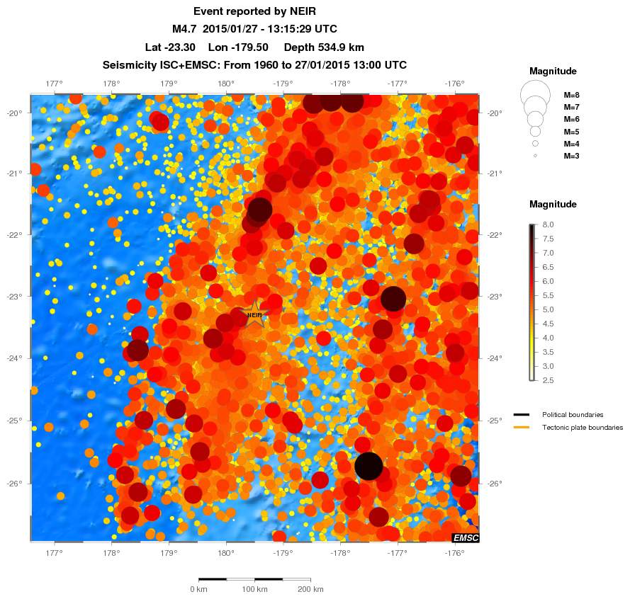 regional magnitude historical seismicity
