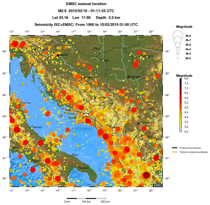 regional magnitude historical seismicity