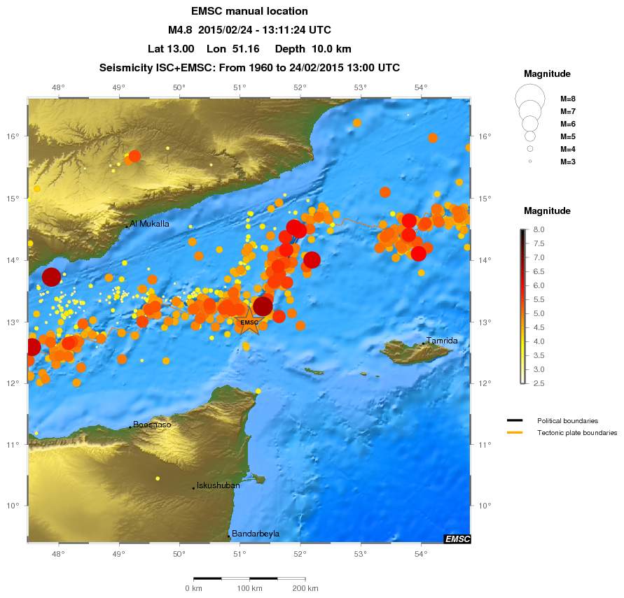 regional magnitude historical seismicity