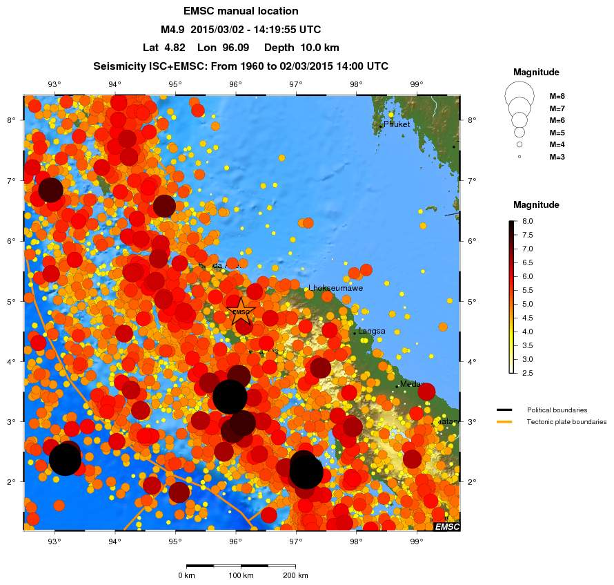 regional magnitude historical seismicity