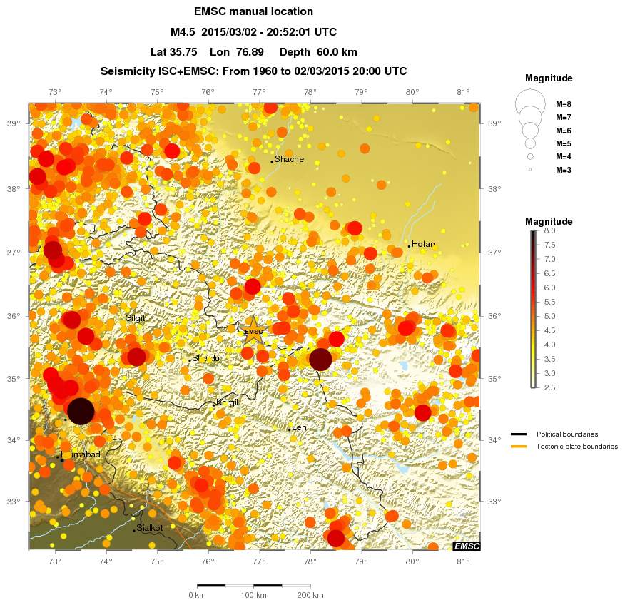 regional magnitude historical seismicity