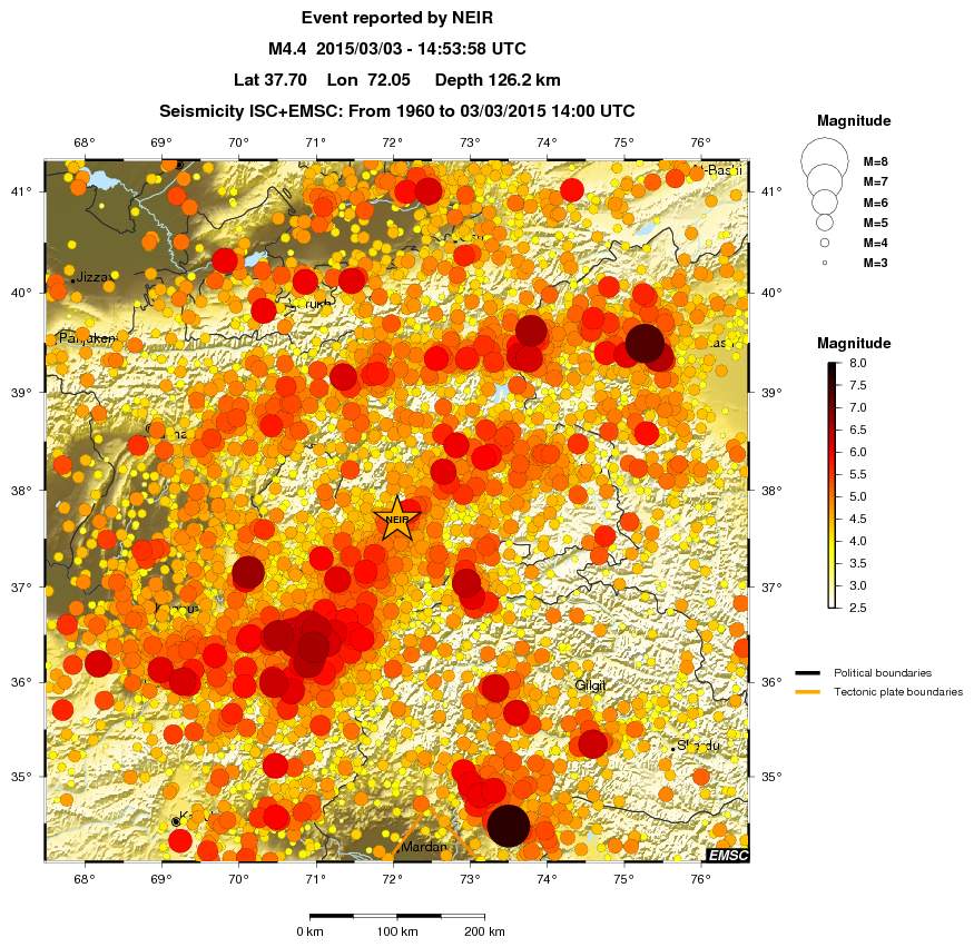 regional magnitude historical seismicity