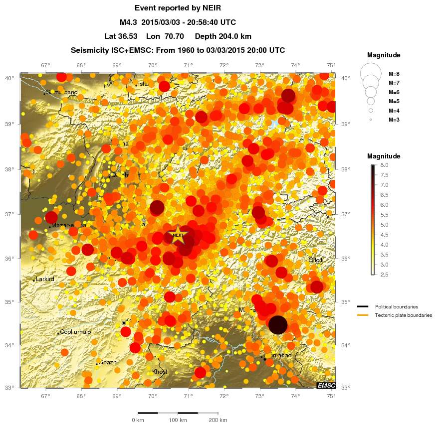 regional magnitude historical seismicity
