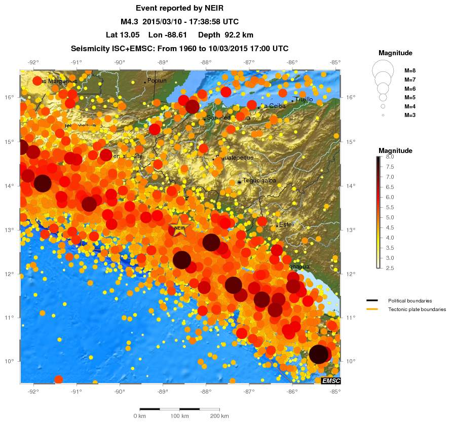 regional magnitude historical seismicity