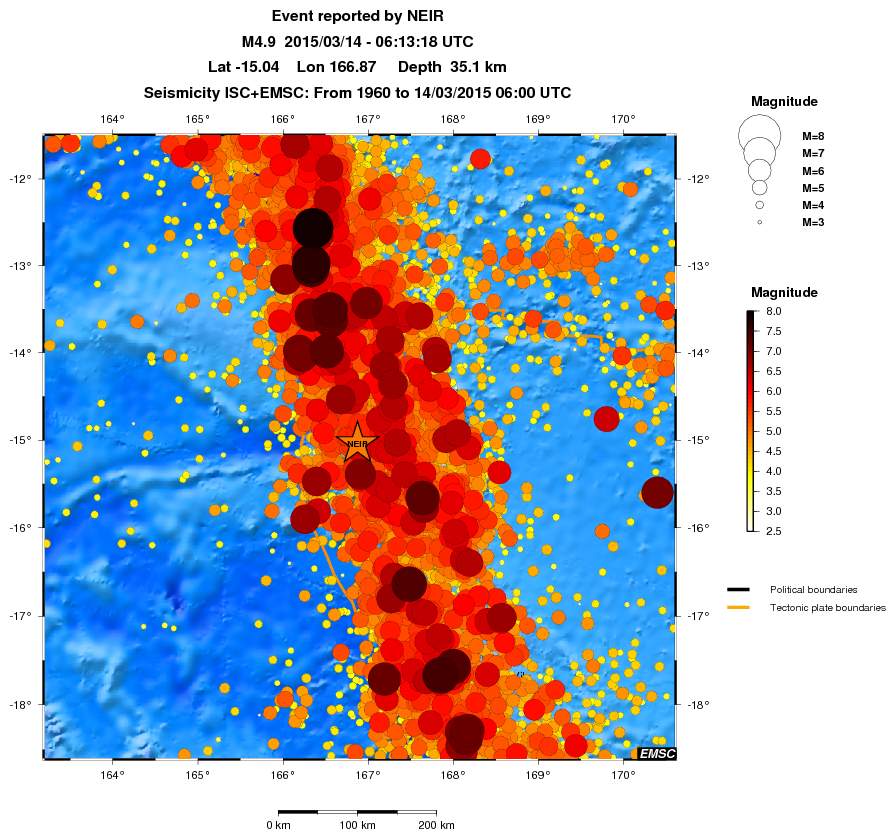 regional magnitude historical seismicity