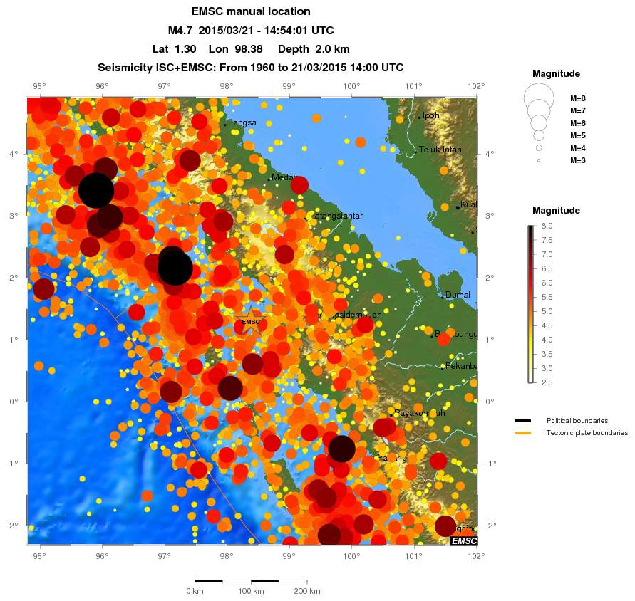regional magnitude historical seismicity