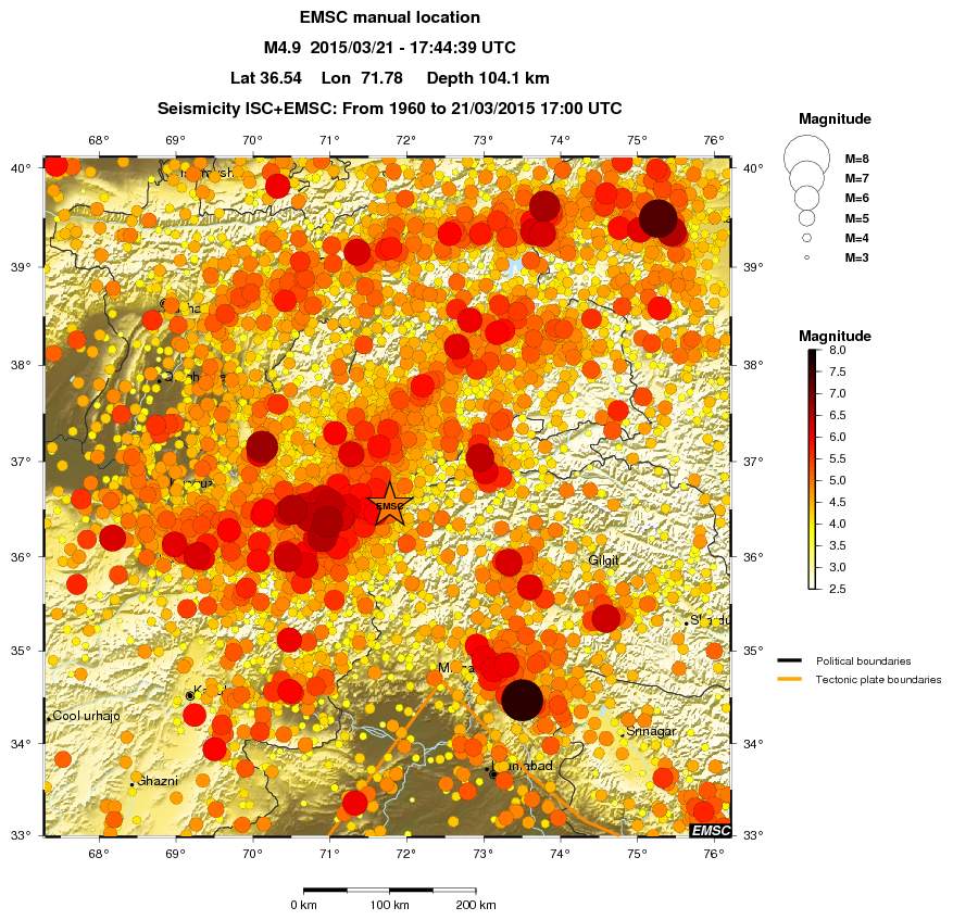 regional magnitude historical seismicity