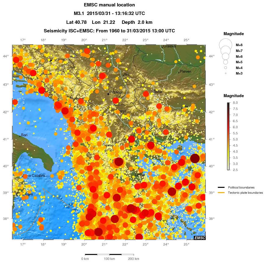 regional magnitude historical seismicity