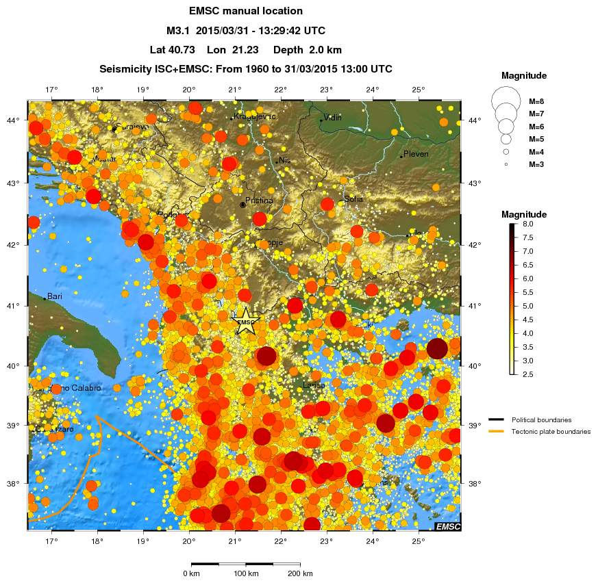 regional magnitude historical seismicity