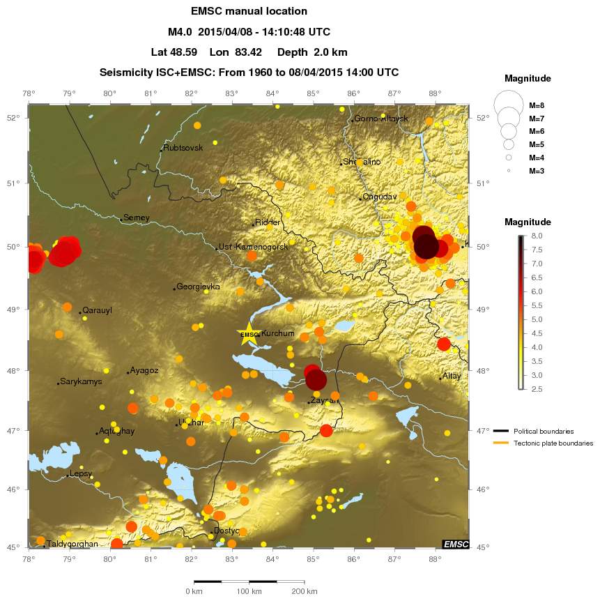 regional magnitude historical seismicity