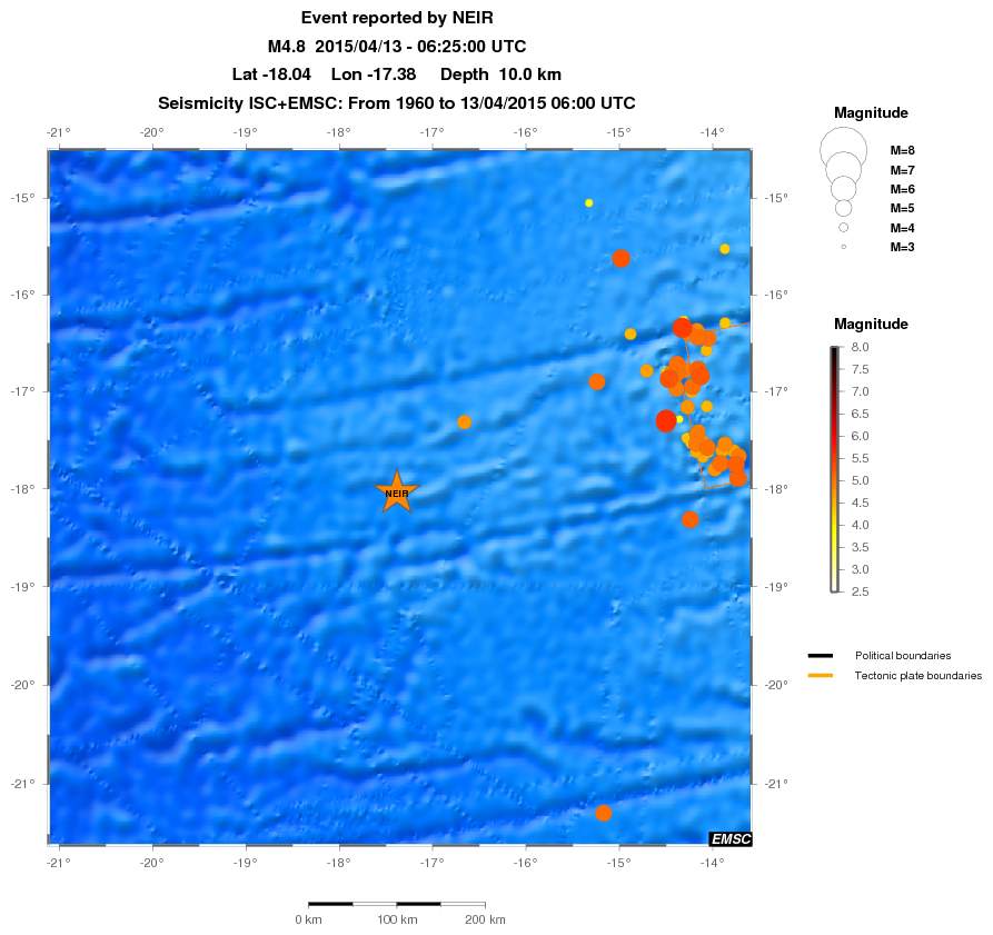 regional magnitude historical seismicity