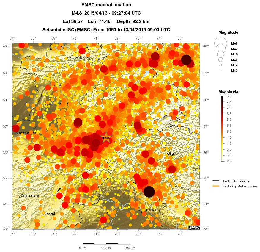 regional magnitude historical seismicity