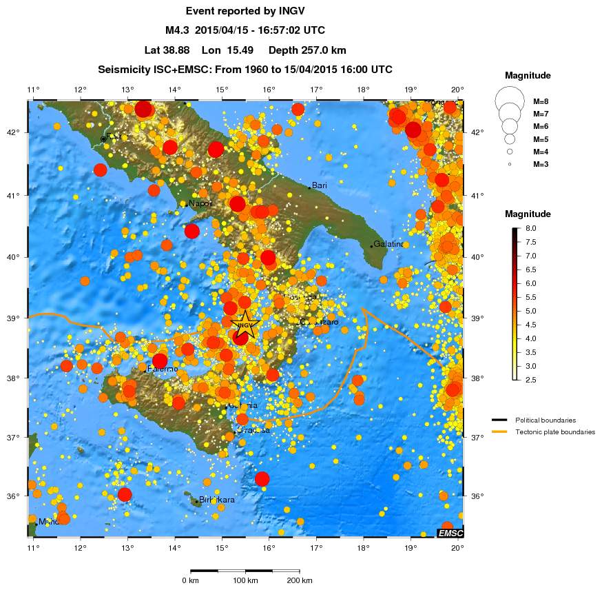 regional magnitude historical seismicity