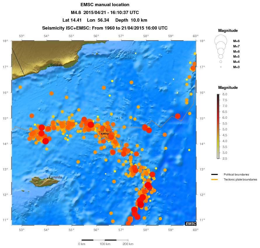 regional magnitude historical seismicity