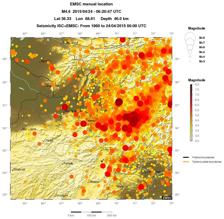 regional magnitude historical seismicity