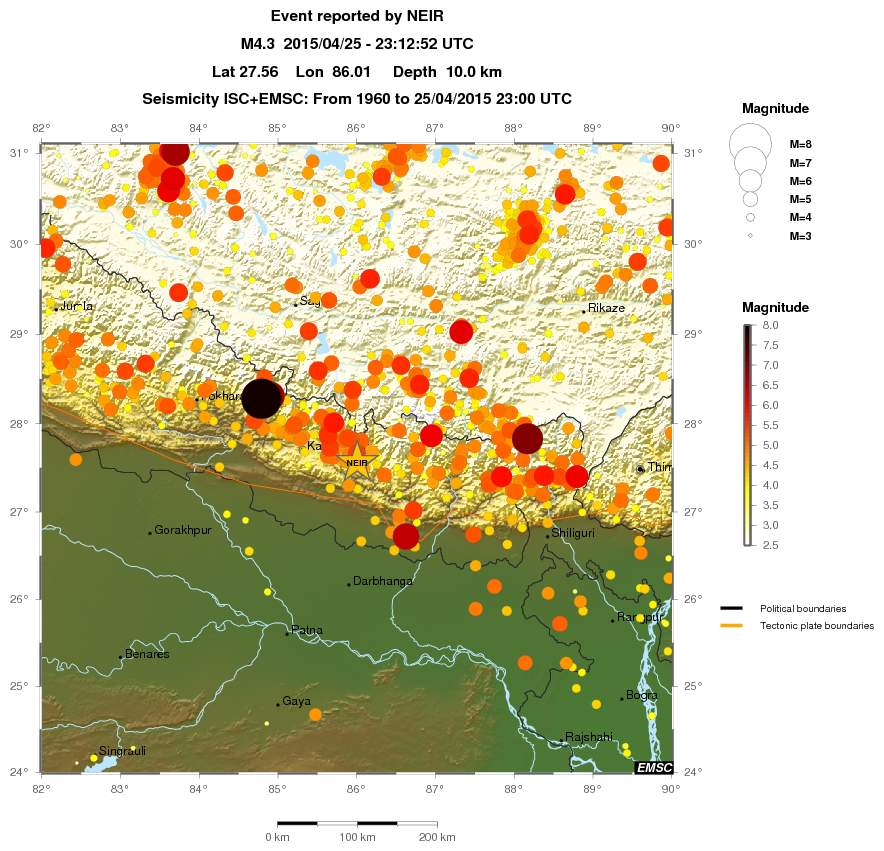 regional magnitude historical seismicity