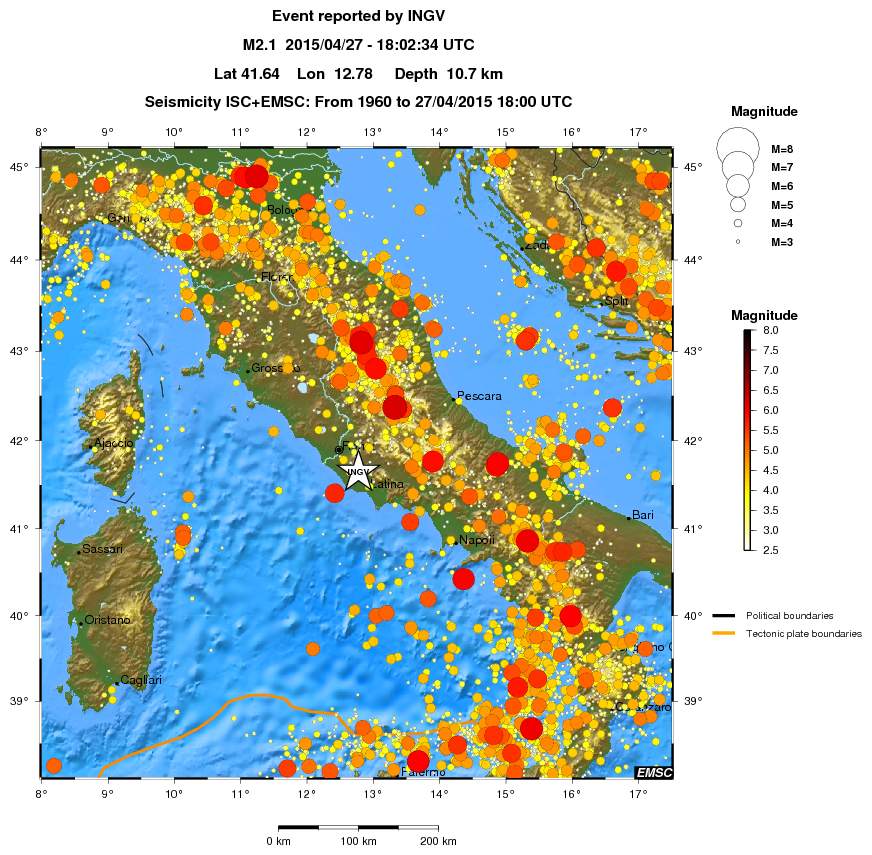 regional magnitude historical seismicity