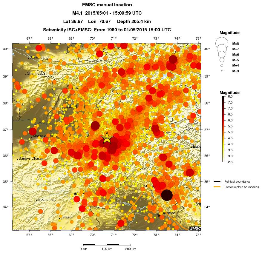regional magnitude historical seismicity