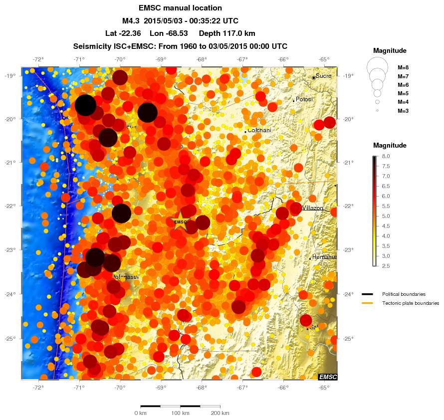 regional magnitude historical seismicity