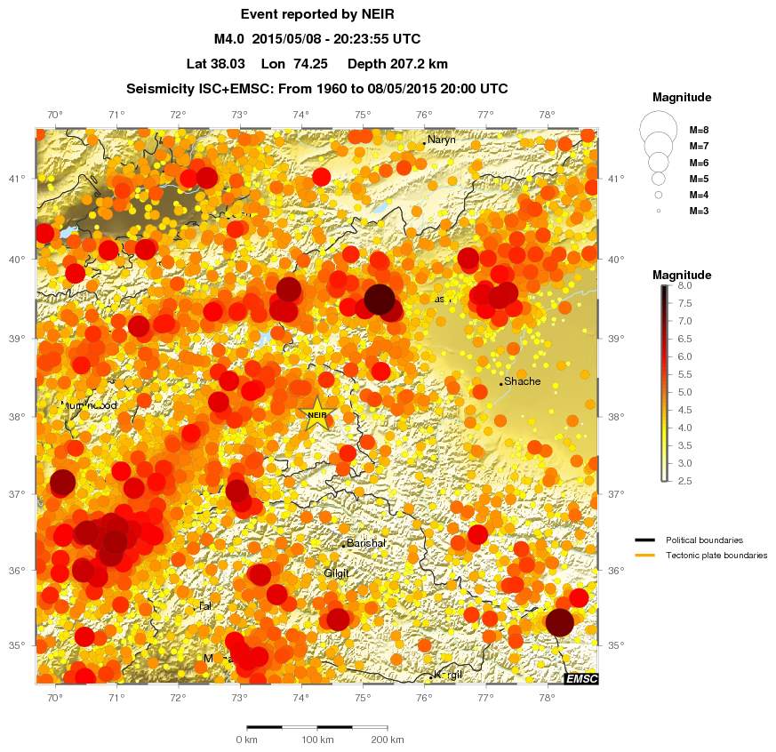 regional magnitude historical seismicity
