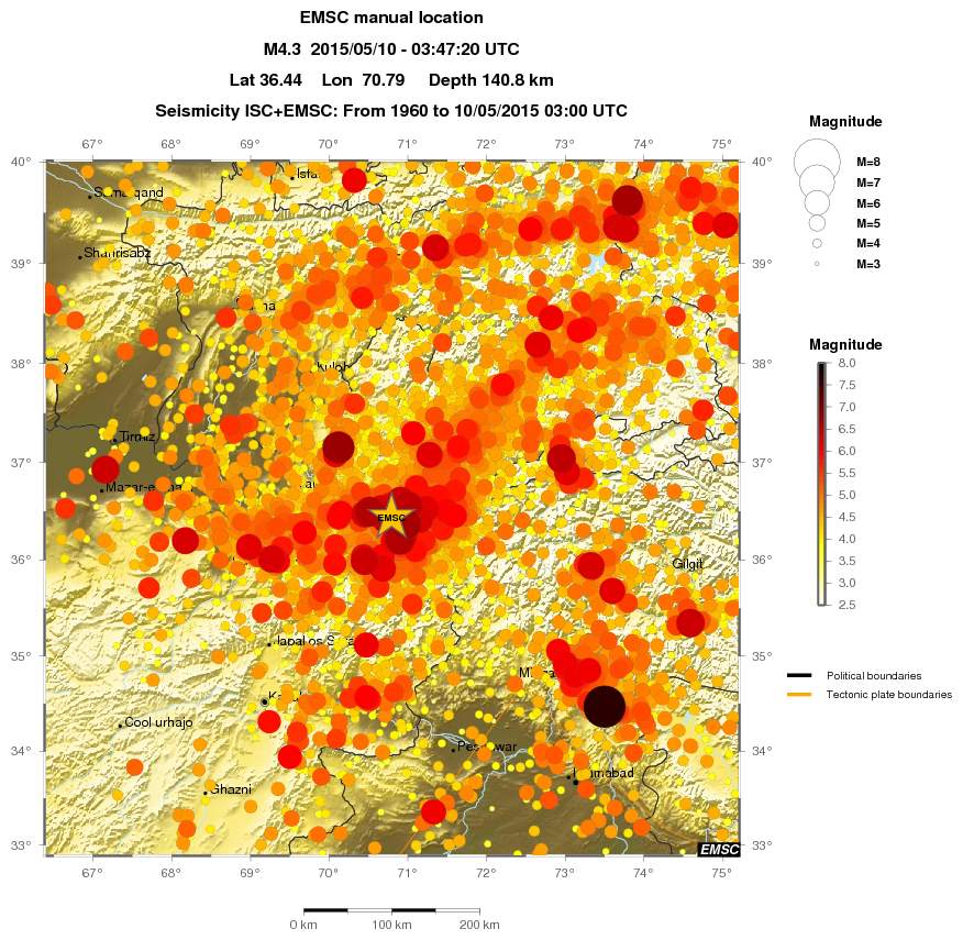 regional magnitude historical seismicity