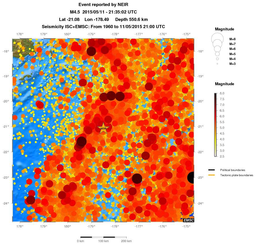 regional magnitude historical seismicity