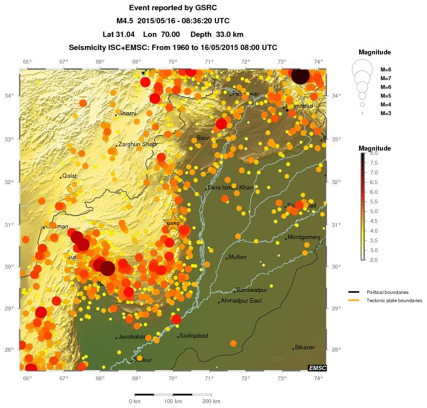 regional magnitude historical seismicity