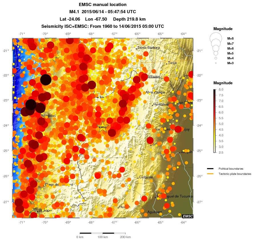 regional magnitude historical seismicity