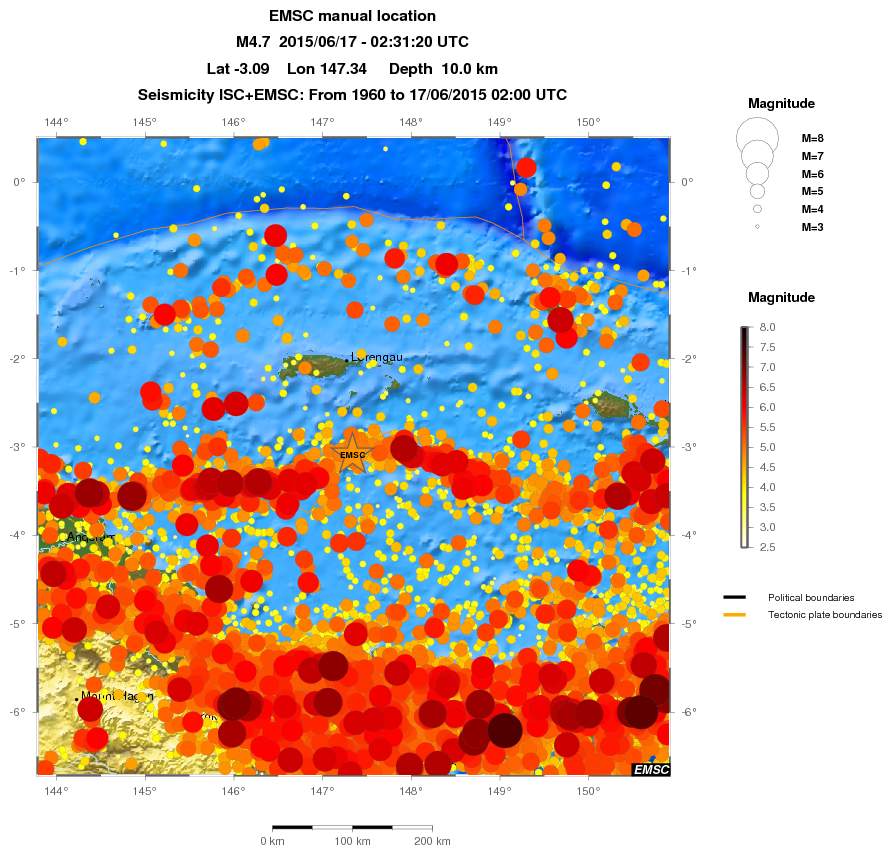 regional magnitude historical seismicity