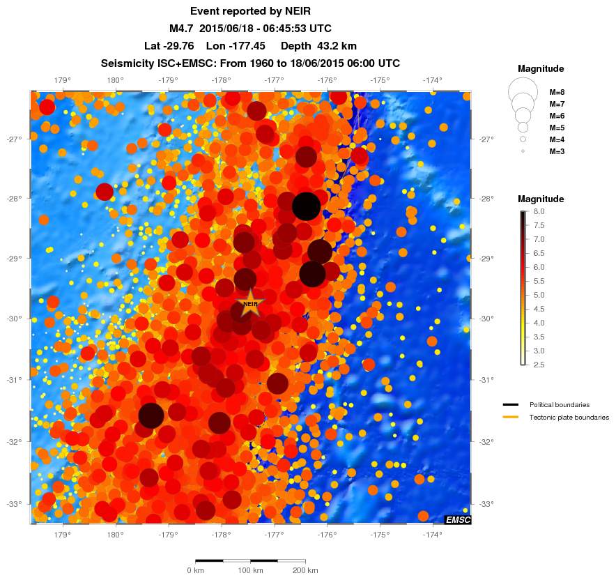 regional magnitude historical seismicity