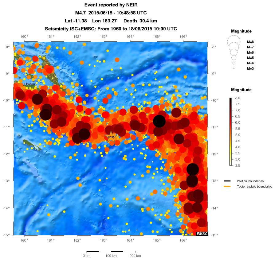 regional magnitude historical seismicity