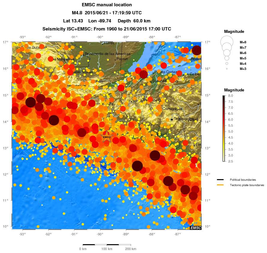 regional magnitude historical seismicity