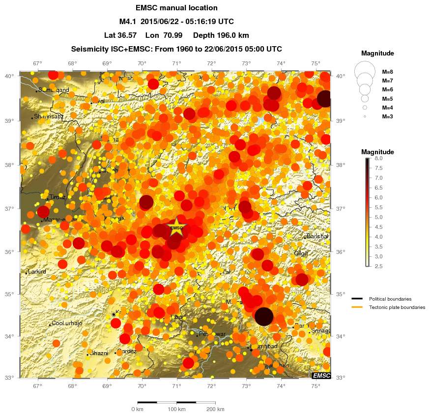 regional magnitude historical seismicity