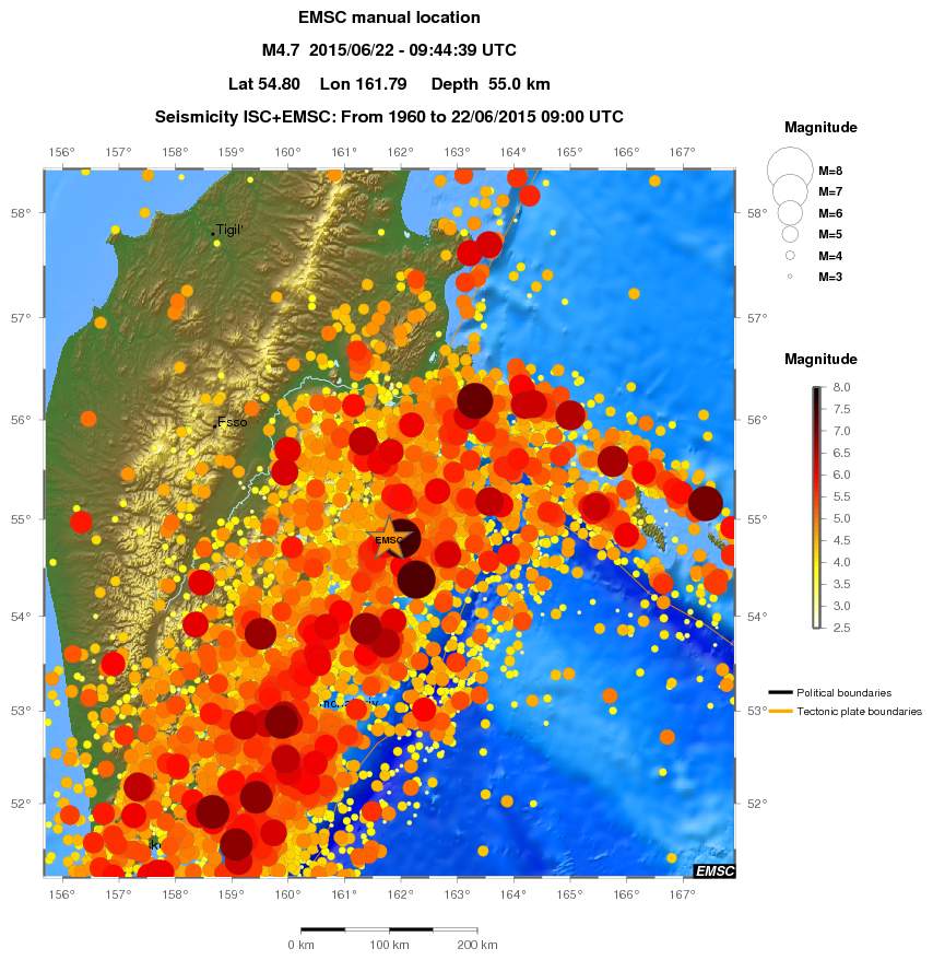 regional magnitude historical seismicity