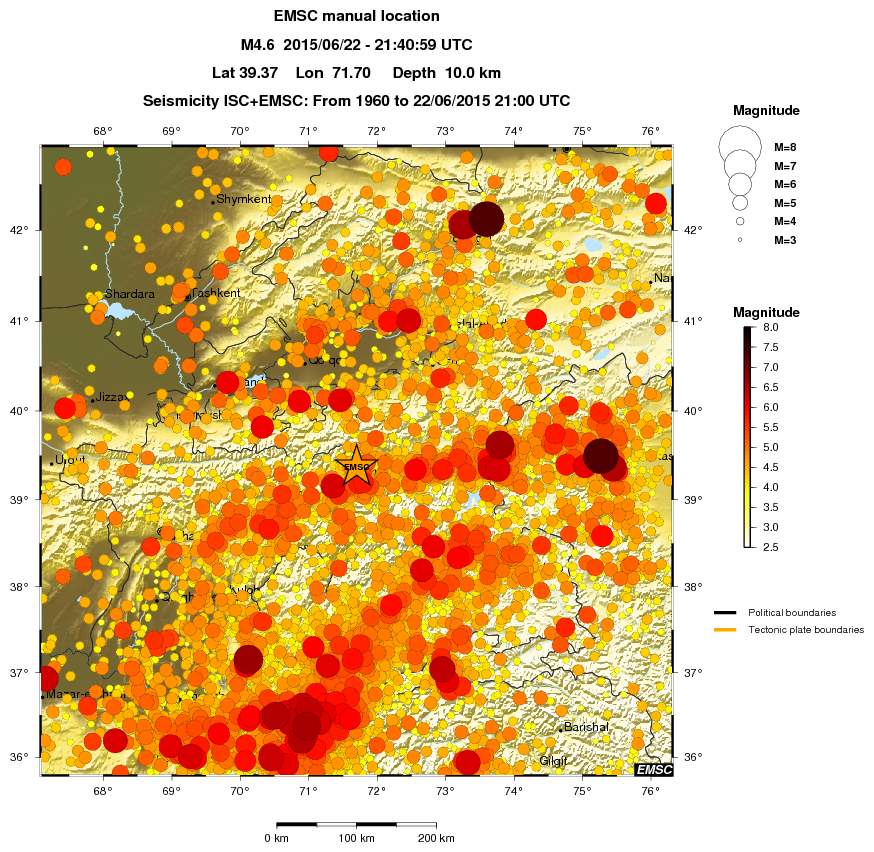 regional magnitude historical seismicity