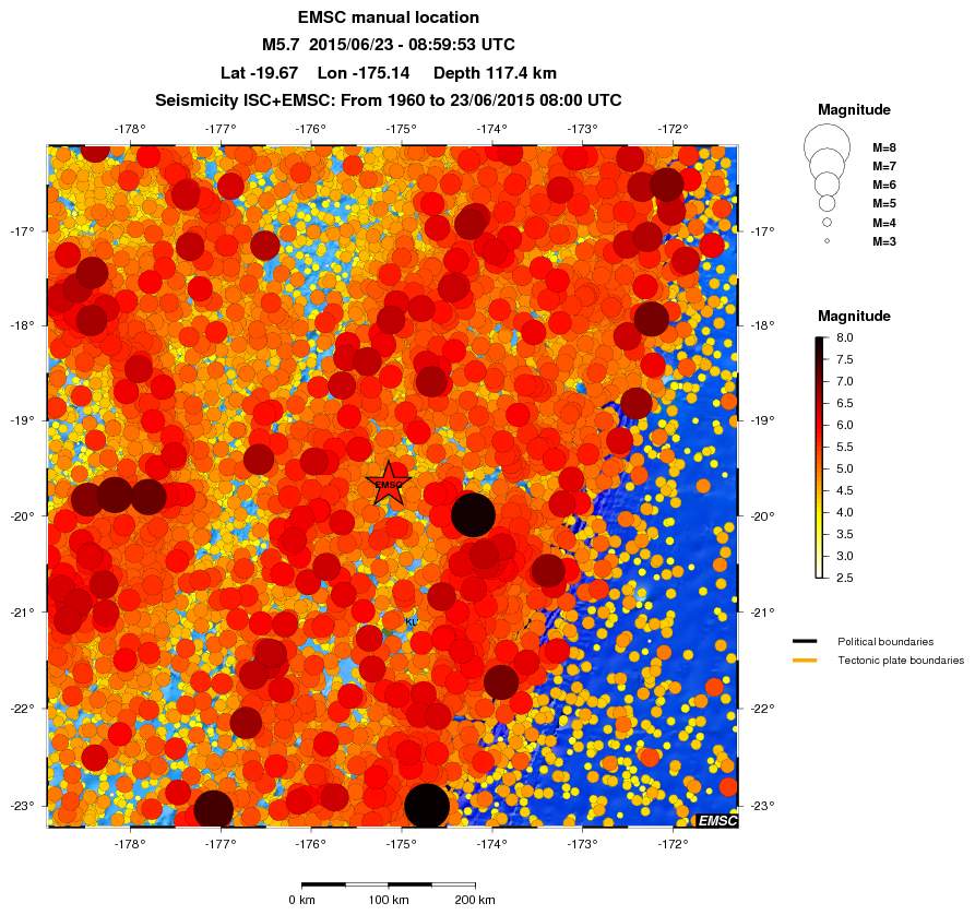 regional magnitude historical seismicity
