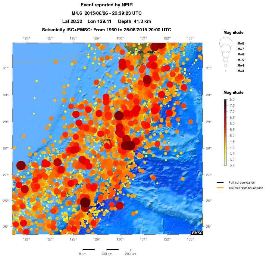 regional magnitude historical seismicity