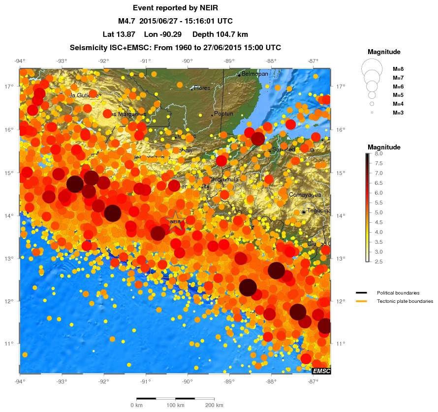 regional magnitude historical seismicity
