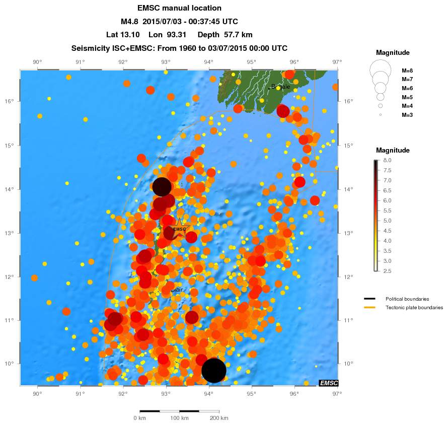 regional magnitude historical seismicity