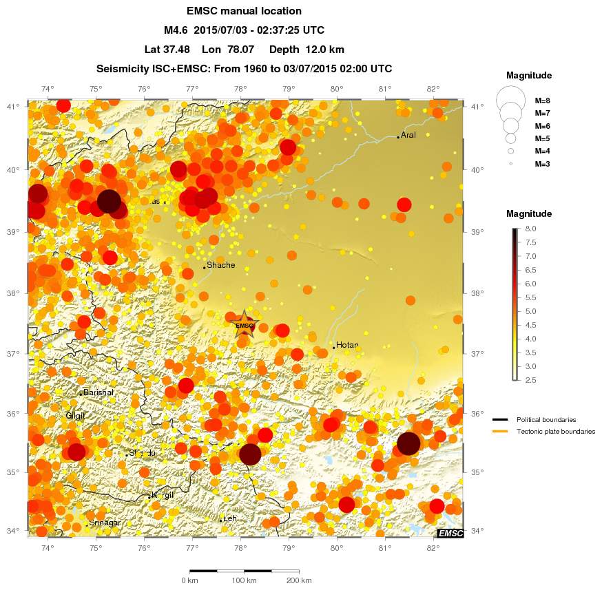 regional magnitude historical seismicity