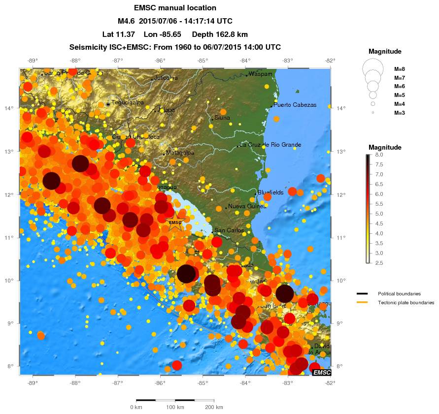 regional magnitude historical seismicity