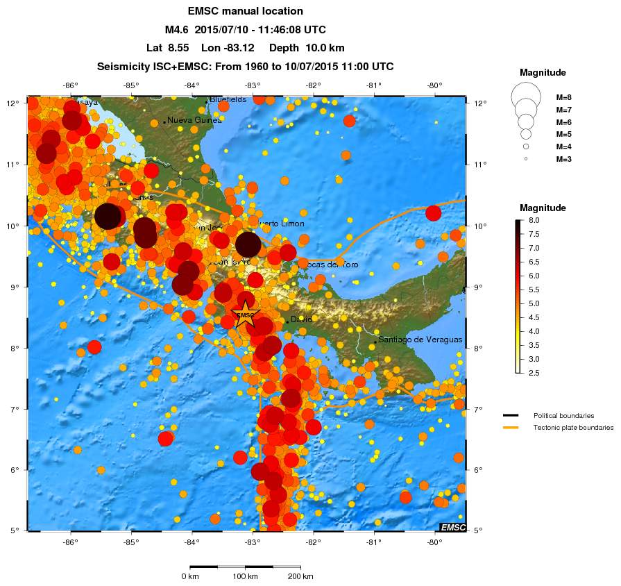 regional magnitude historical seismicity