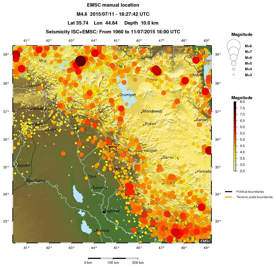 regional magnitude historical seismicity