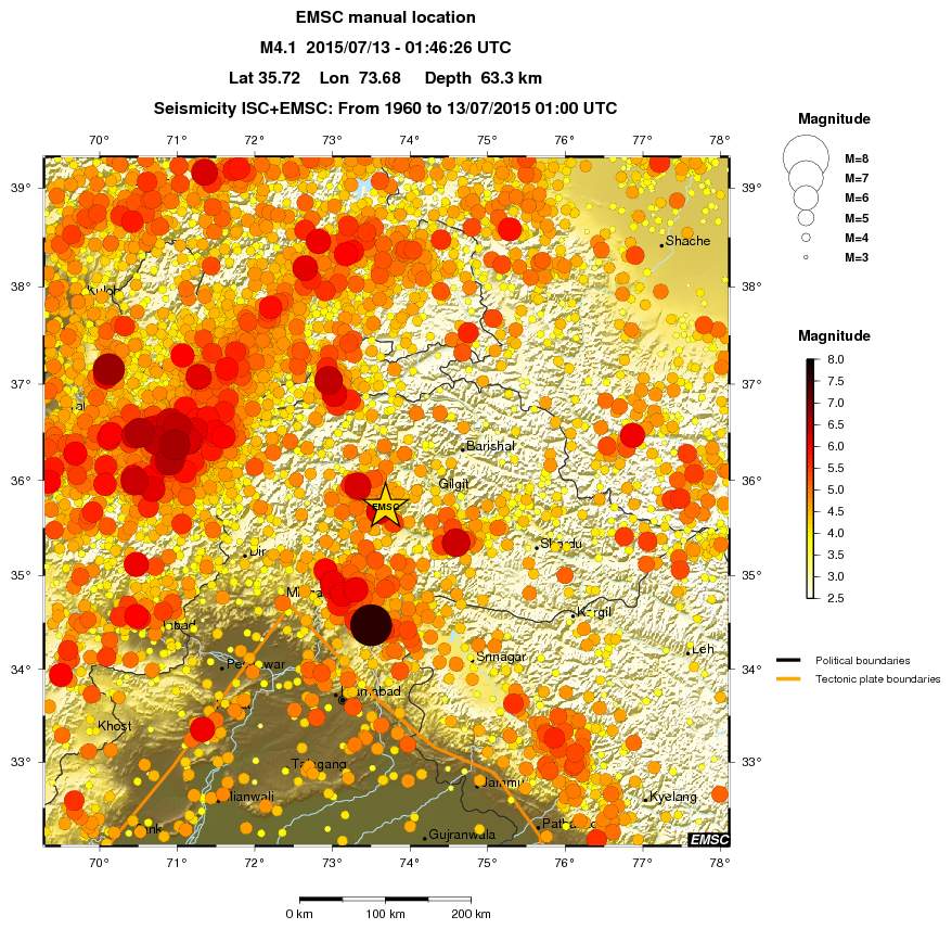 regional magnitude historical seismicity