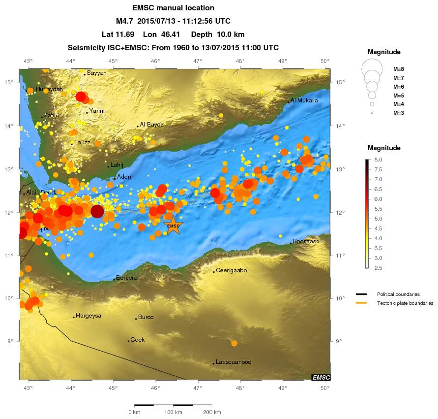 regional magnitude historical seismicity